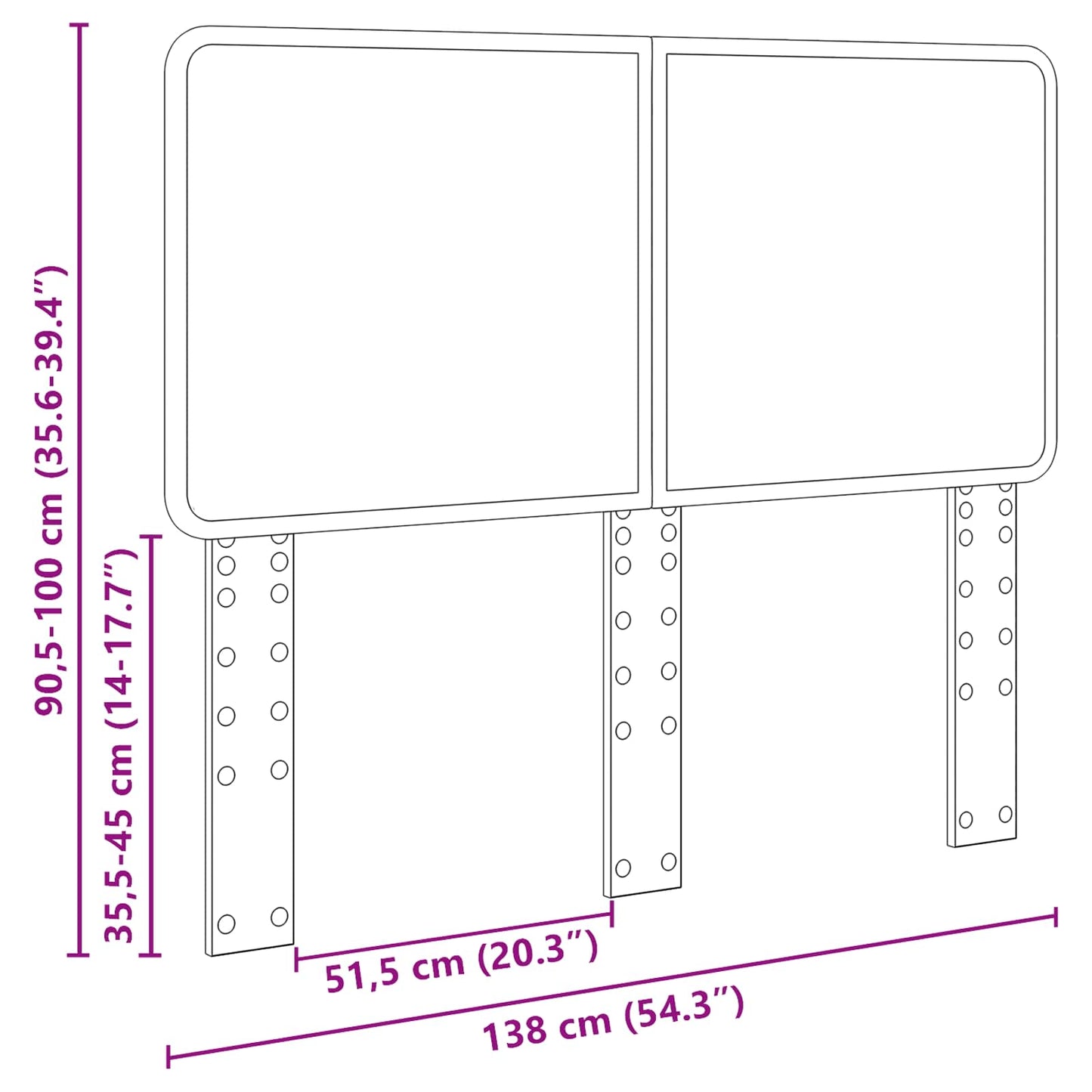 Kopfteil Braun Eichen-Optik 135 cm Holzwerkstoff