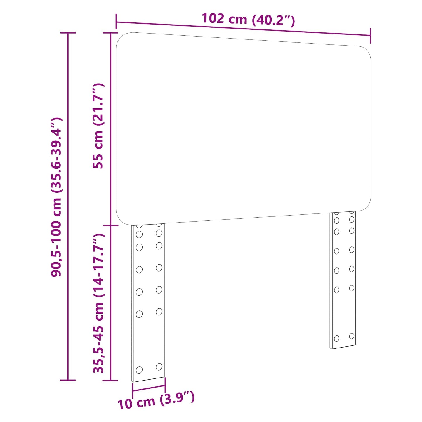 Kopfteil Braun Eichen-Optik 100 cm Holzwerkstoff