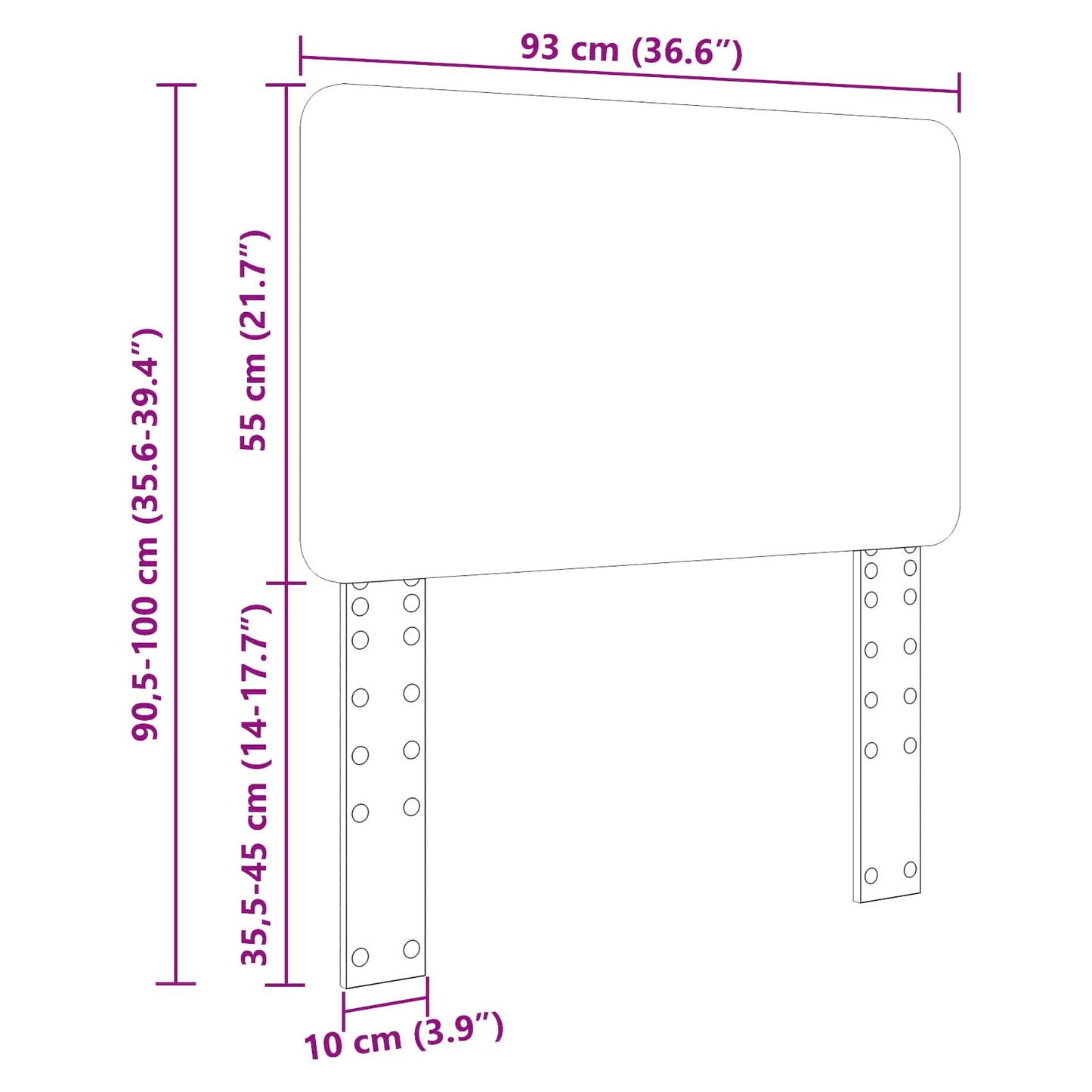 Kopfteil Beton Grau 90 cm Holzwerkstoff