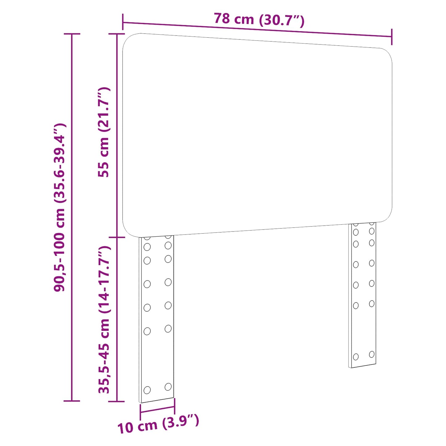 Kopfteil Altholz 75 cm Holzwerkstoff