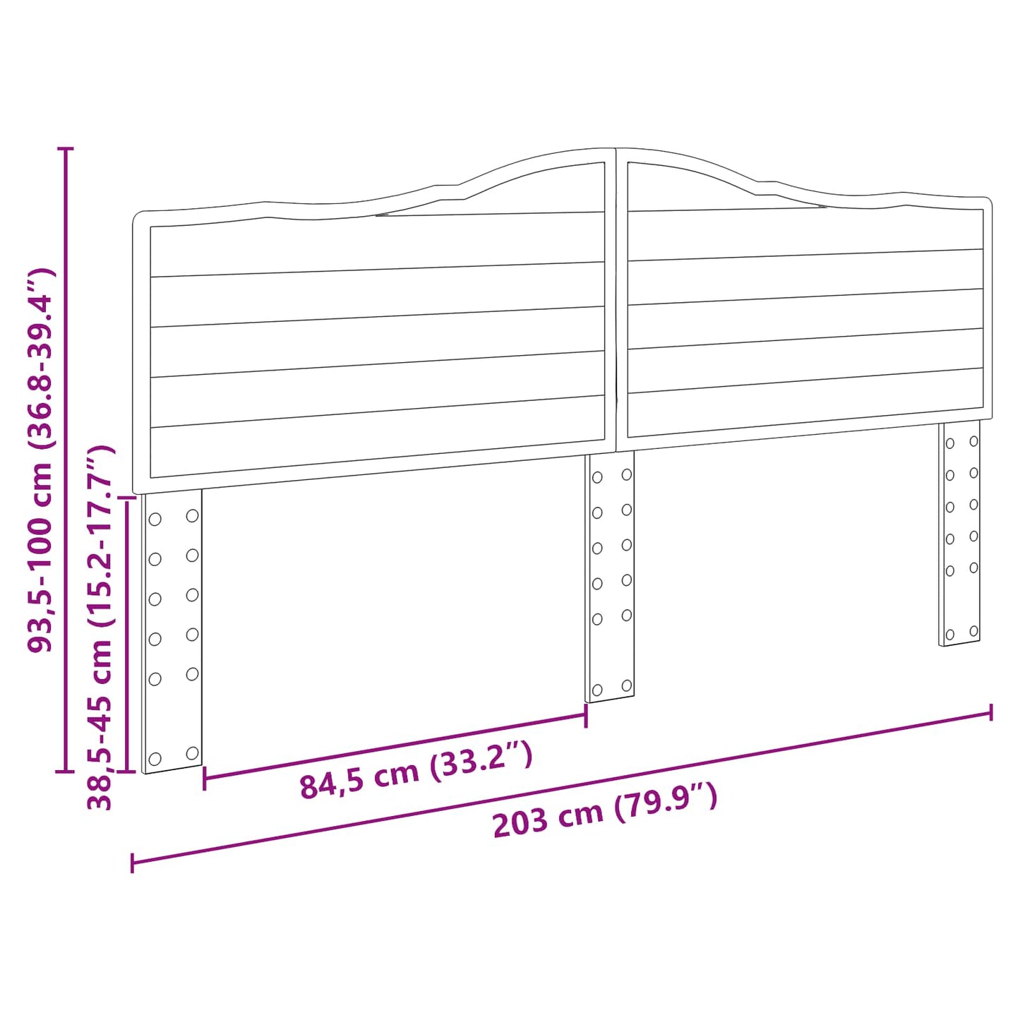 Kopfteil Sonoma-Eiche 200 cm Holzwerkstoff