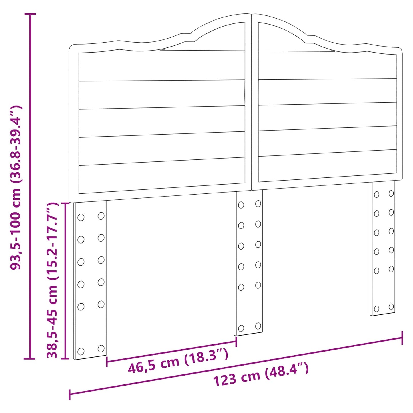 Kopfteil Sonoma-Eiche 120 cm Holzwerkstoff