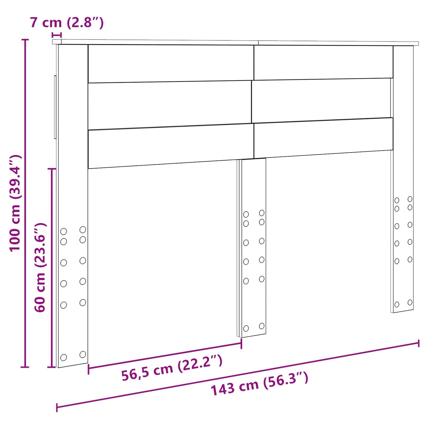 Kopfteil Sonoma-Eiche 140 cm Holzwerkstoff