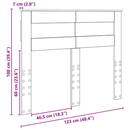 Kopfteil Geräucherte Eiche 120 cm Holzwerkstoff