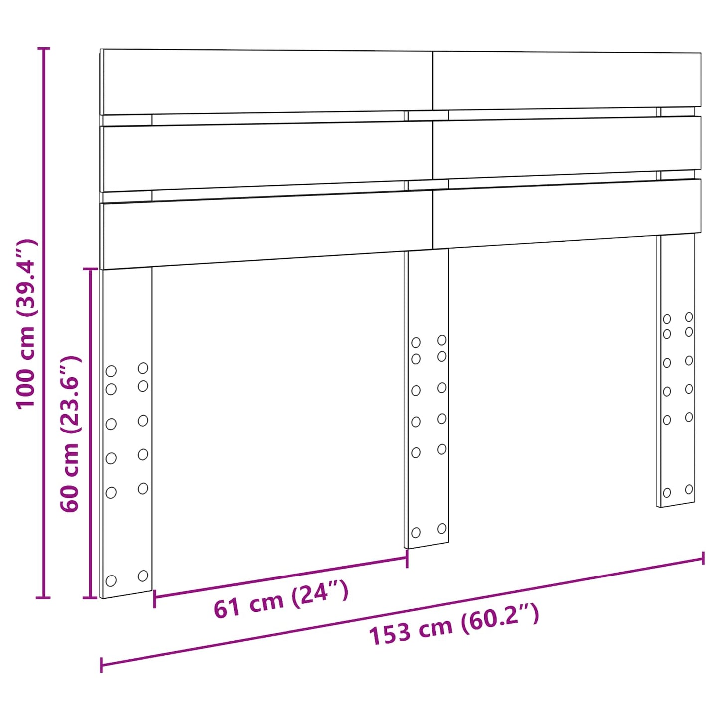 Kopfteil Beton Grau 150 cm Holzwerkstoff