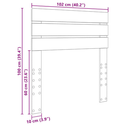 Kopfteil Schwarz Eichen-Optik 100 cm Holzwerkstoff