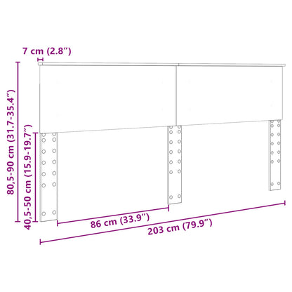 Kopfteil Weiß 200 cm Holzwerkstoff