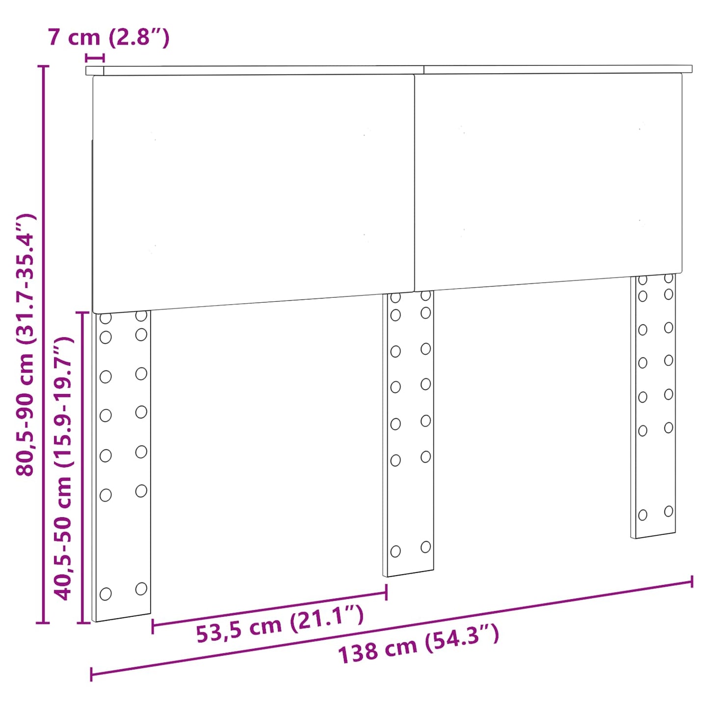 Kopfteil Artisan-Eiche 135 cm Holzwerkstoff