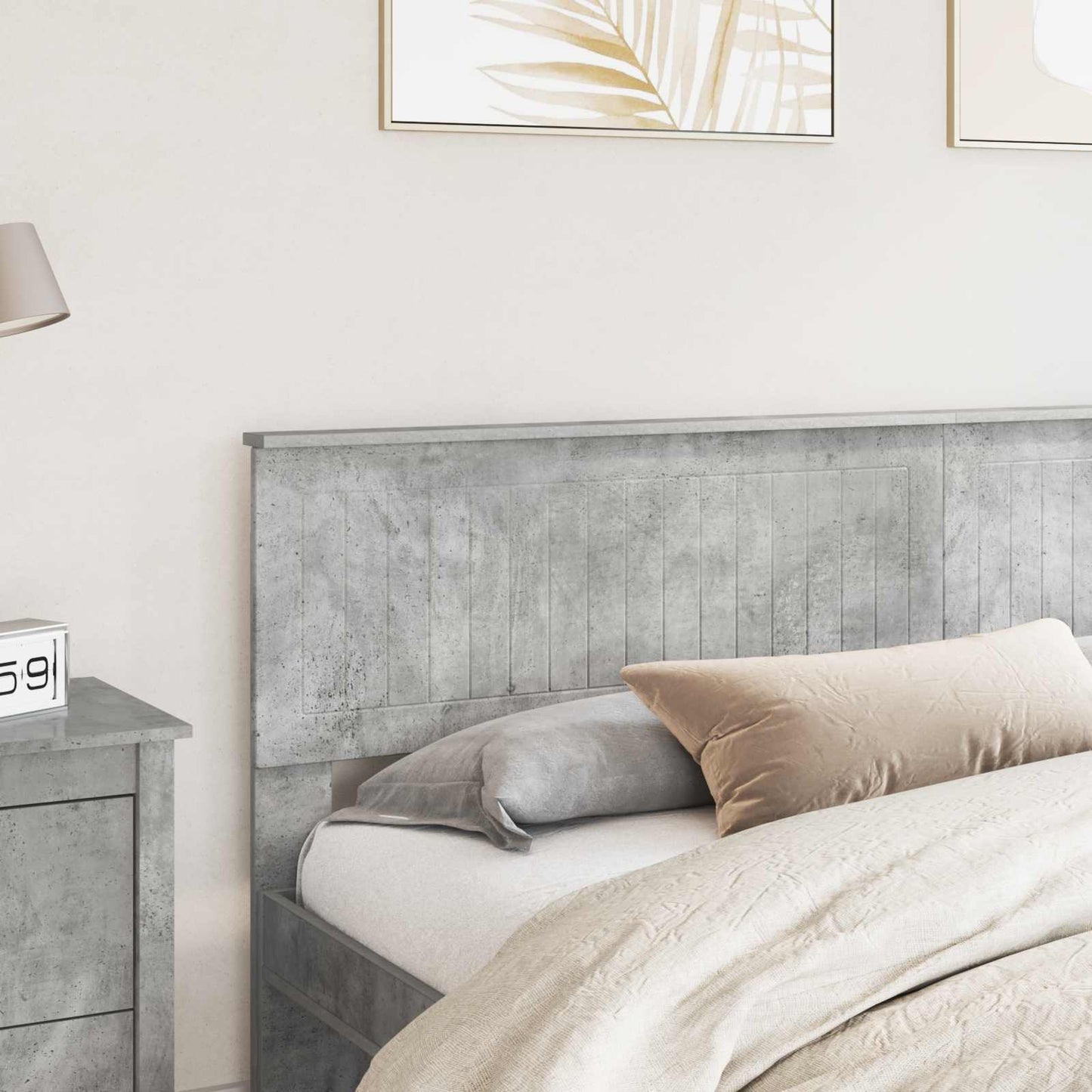 Kopfteil Beton Grau 200 cm Holzwerkstoff