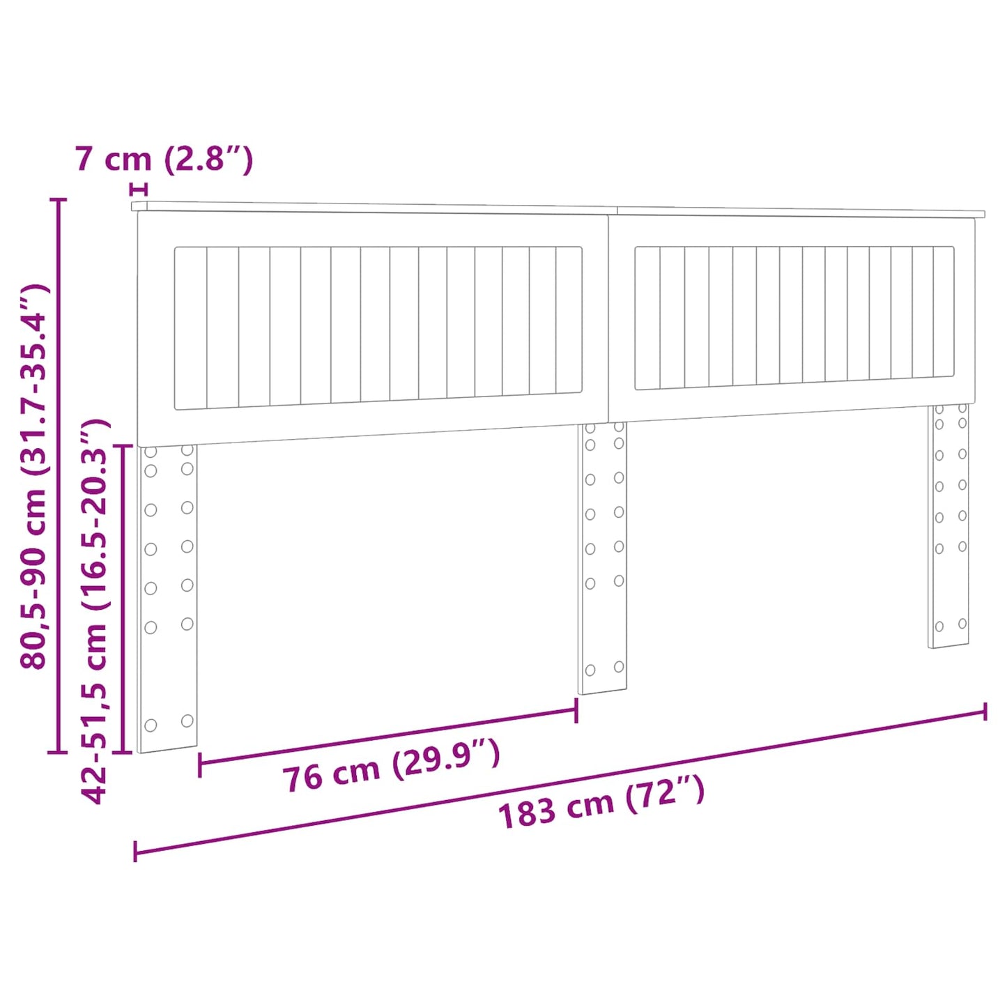 Kopfteil Artisan-Eiche 180 cm Holzwerkstoff