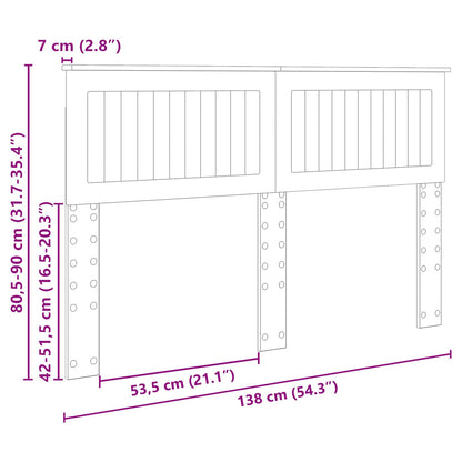 Kopfteil Weiß 135 cm Holzwerkstoff