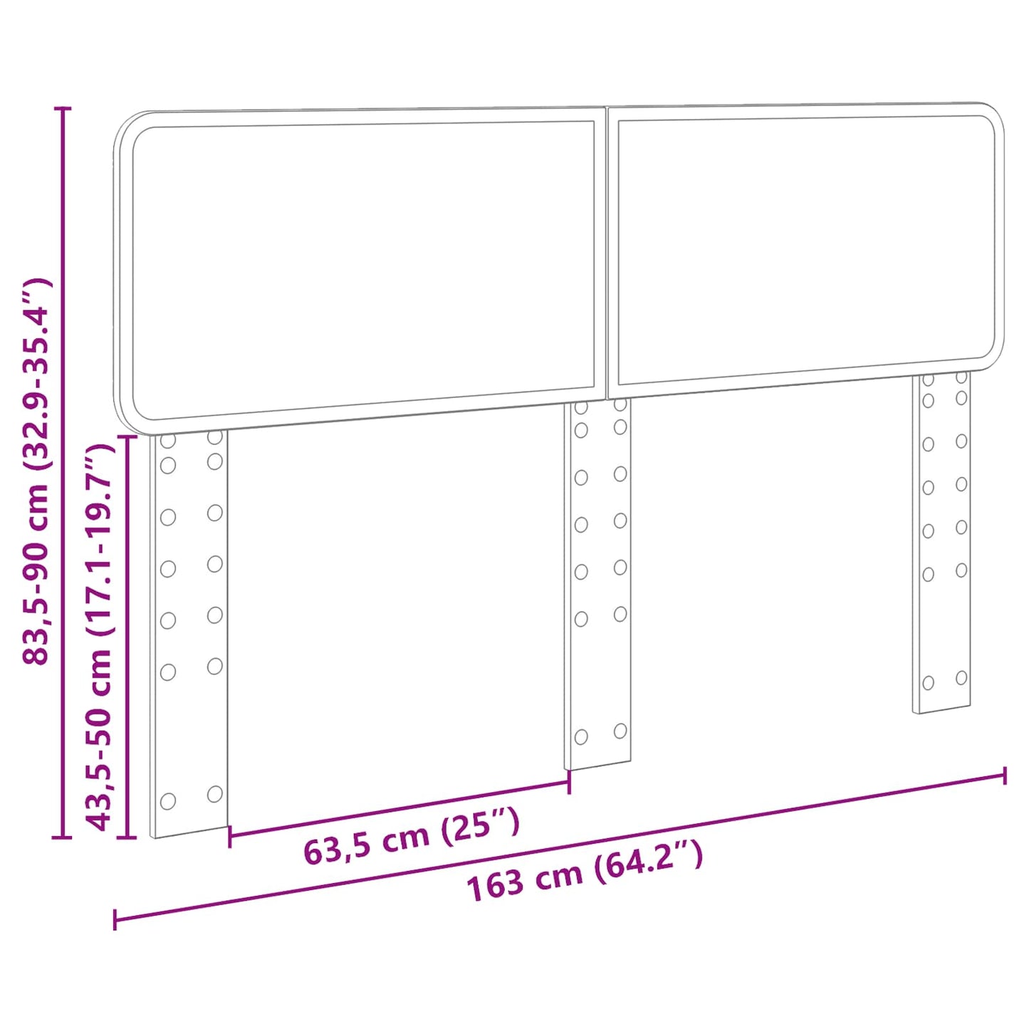 Kopfteil Graues Sonoma 160 cm Holzwerkstoff