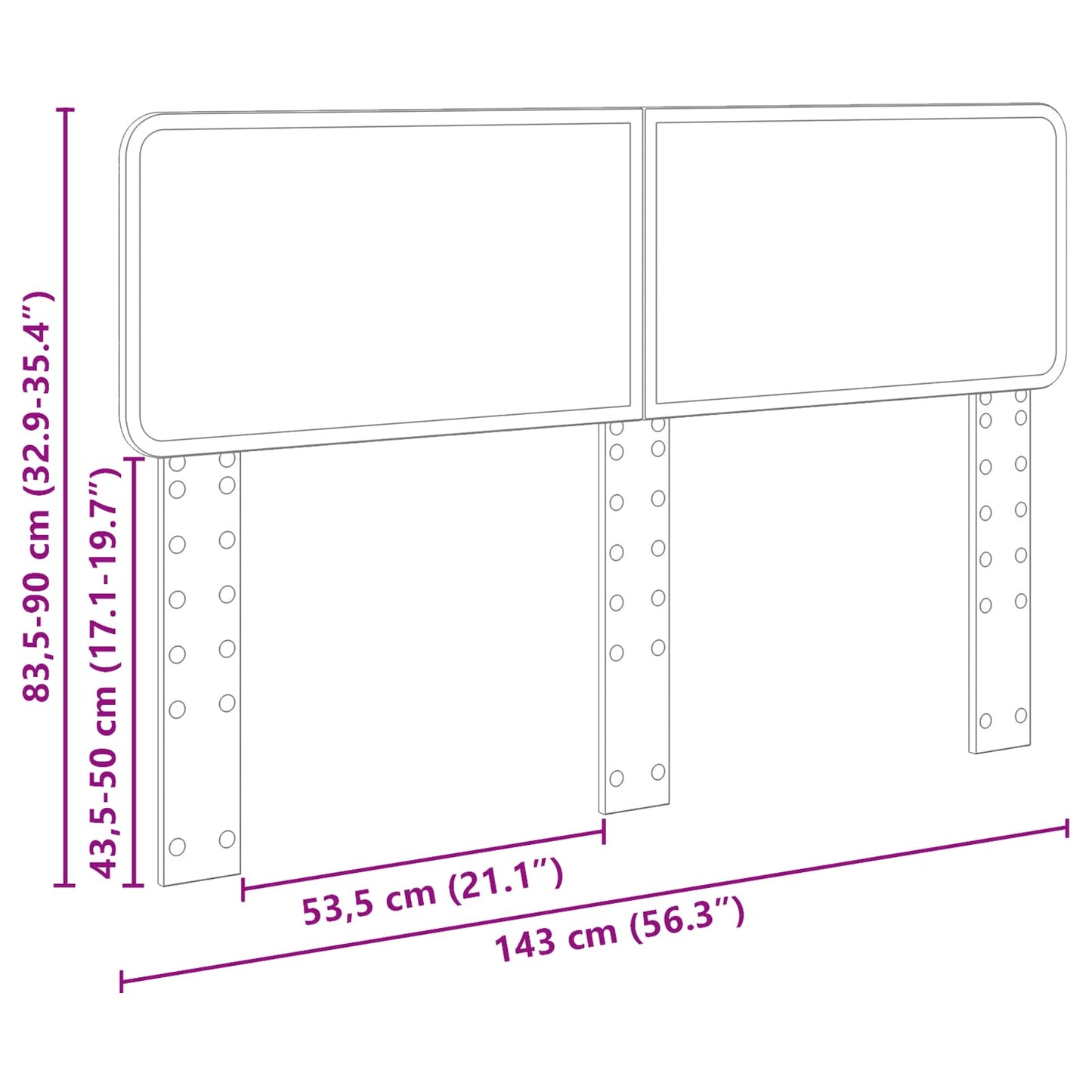 Kopfteil Weiß 140 cm Holzwerkstoff