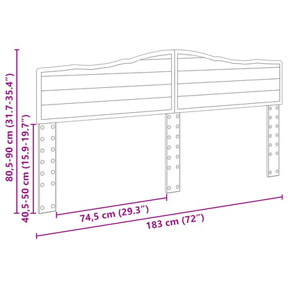Kopfteil Schwarz Eichen-Optik 180 cm Holzwerkstoff