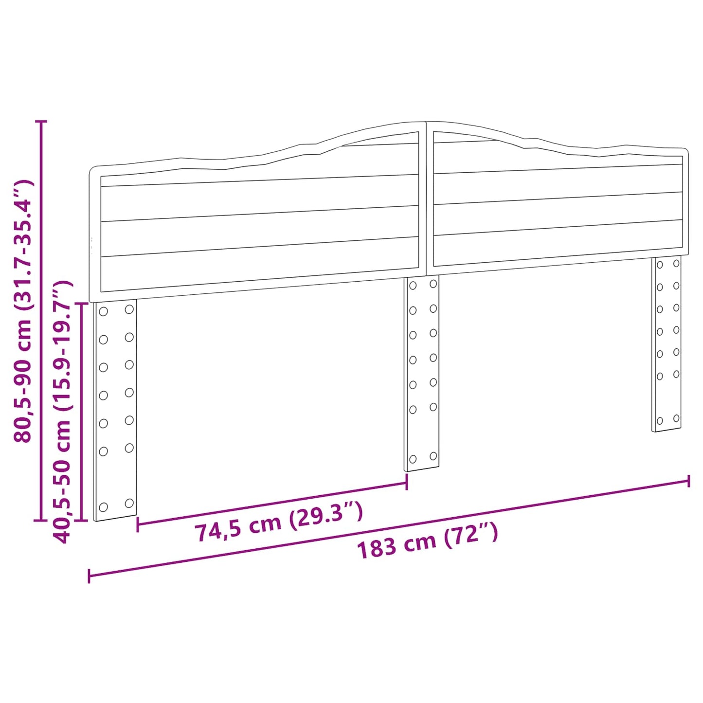Kopfteil Sonoma-Eiche 180 cm Holzwerkstoff