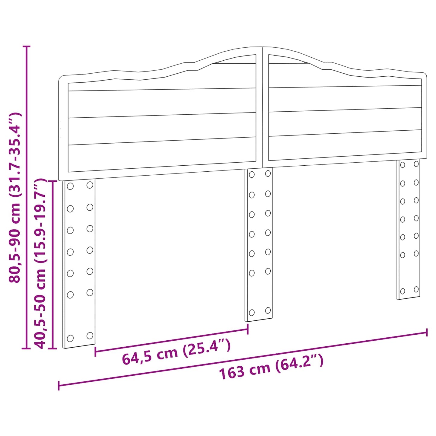 Kopfteil Altholz 160 cm Holzwerkstoff