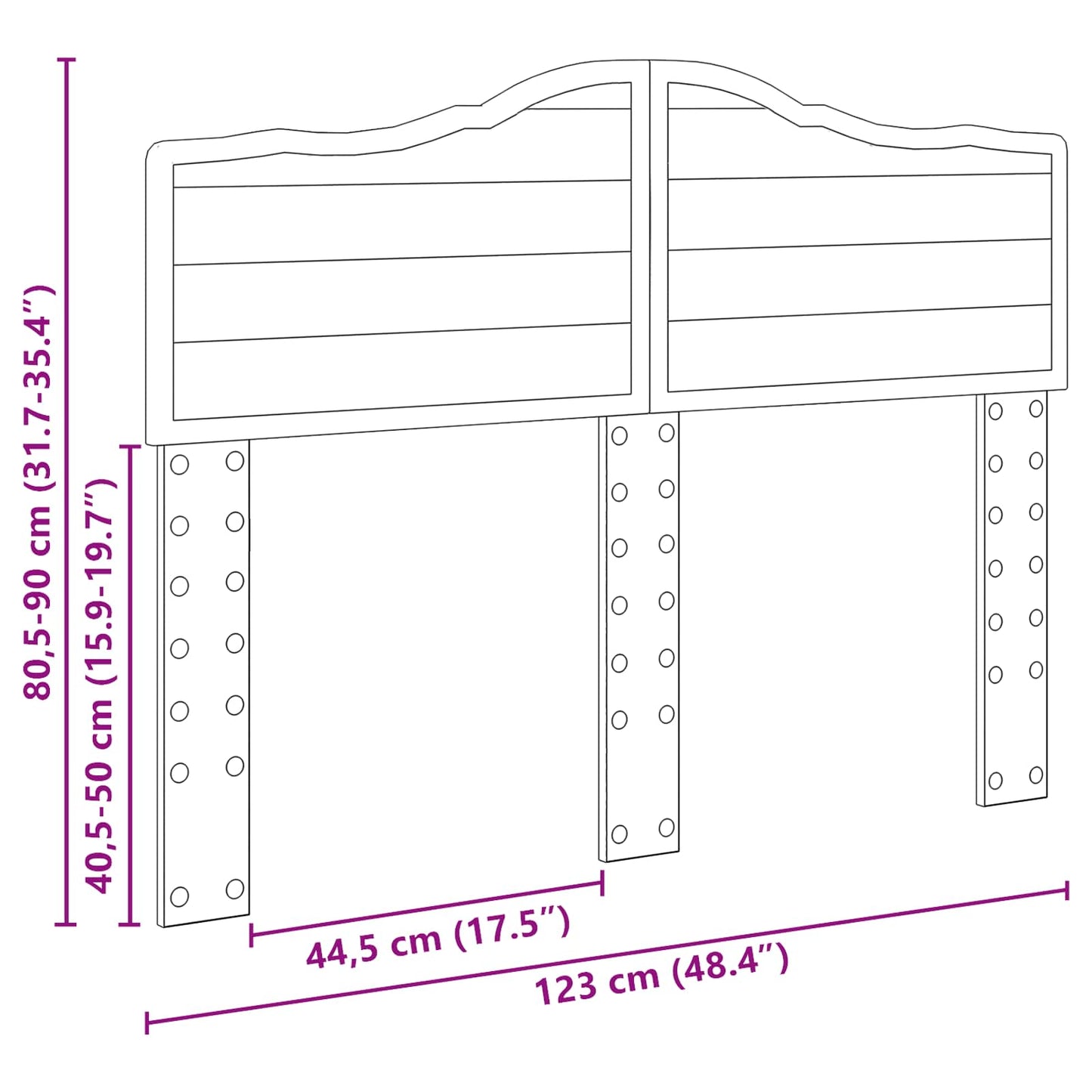 Kopfteil Graues Sonoma 120 cm Holzwerkstoff