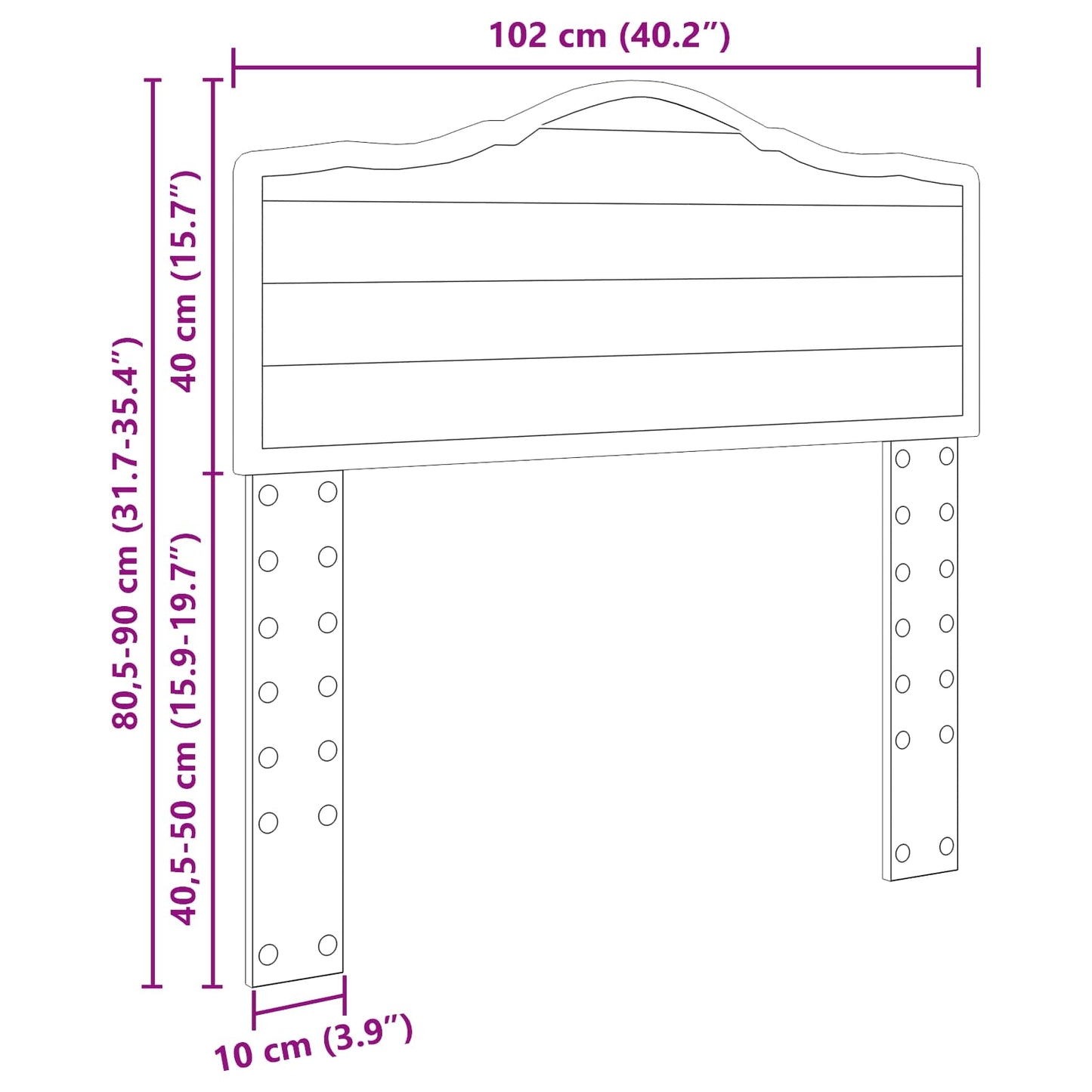 Kopfteil Altholz 100 cm Holzwerkstoff