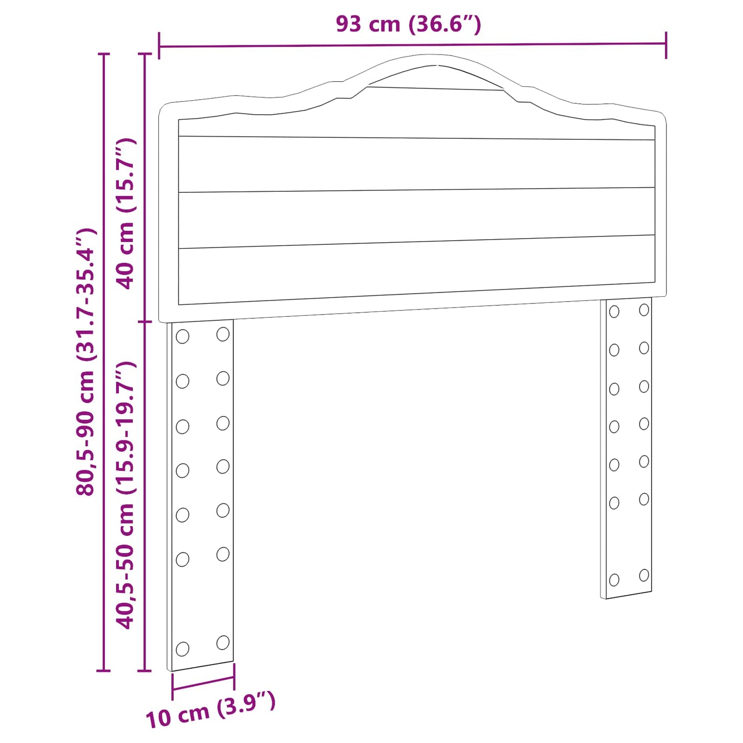 Kopfteil Weiß 90 cm Holzwerkstoff