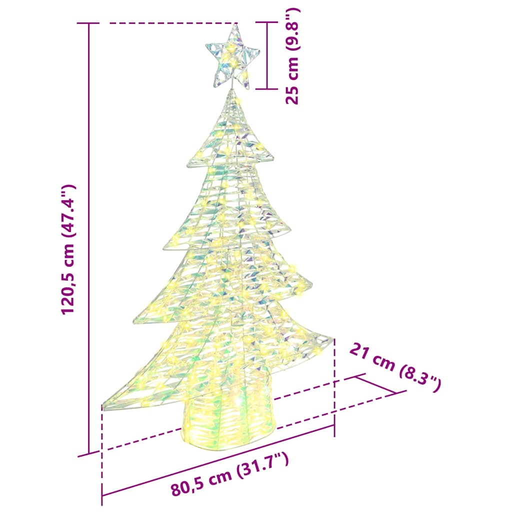 Weihnachtsbaum mit 120 LEDs Warmweiß 120,5 cm PET