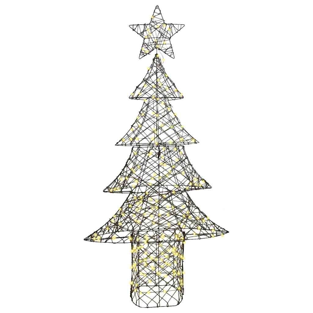Weihnachtsbaum mit 240 LEDs Warmweiß 180 cm Rattan