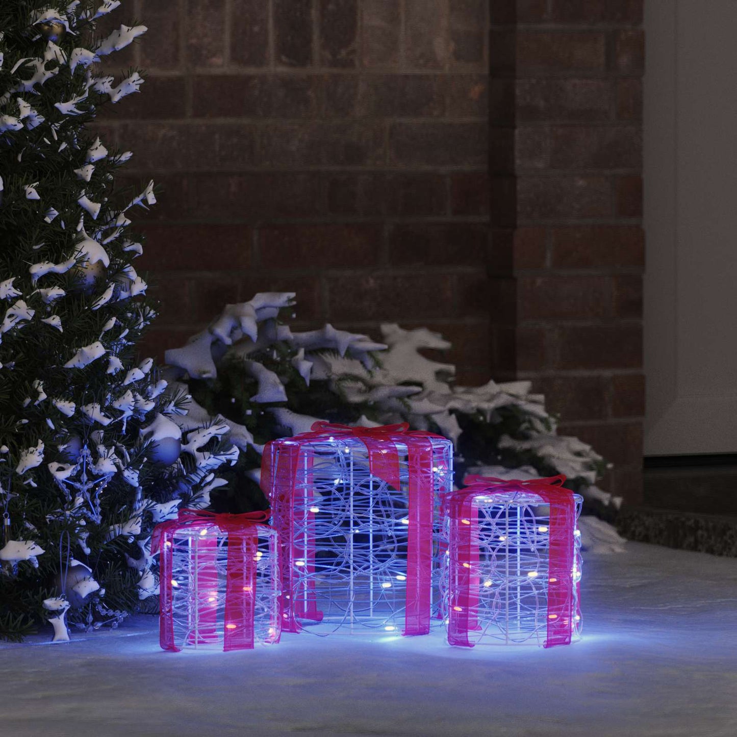 Geschenkbox Dekoration 3 pcs Blau 20 x 20 x 21 cm Acryl