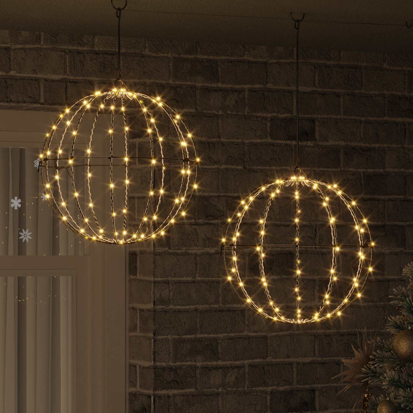 Ball mit 192 LEDs 2 pcs Warmweiß 40 x 40 x 43,5 cm Metall