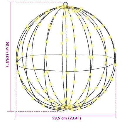 Ball mit 384 LEDs 2 pcs Warmweiß 59,5 x 59,5 x 63 cm Metall