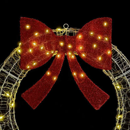 Kranz mit 60 LEDs Warmweiß 76 x 76 x 8,5 cm Acryl