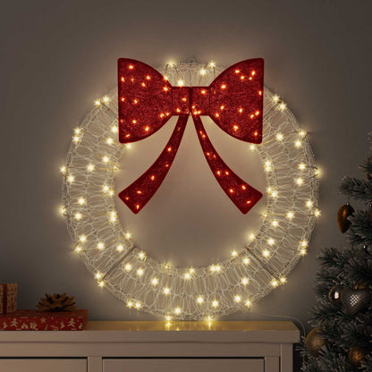 Kranz mit 60 LEDs Warmweiß 76 x 76 x 8,5 cm Acryl