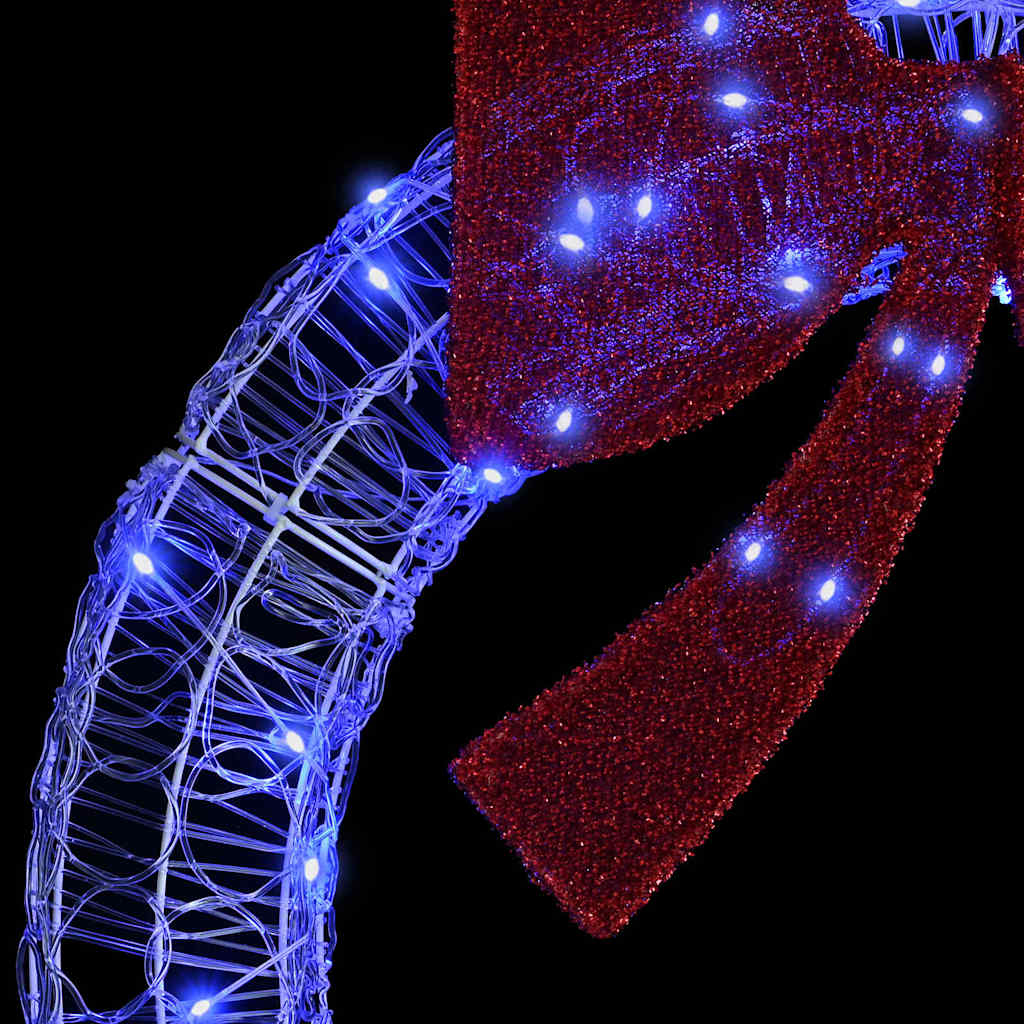 Kranz mit 80 LEDs Blau 92 x 92 x 9,5 cm Acryl