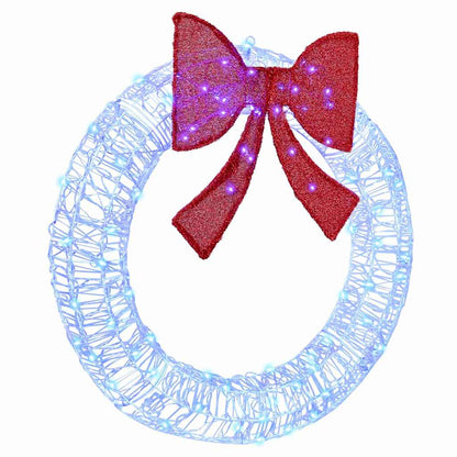 Kranz mit 80 LEDs Blau 92 x 92 x 9,5 cm Acryl