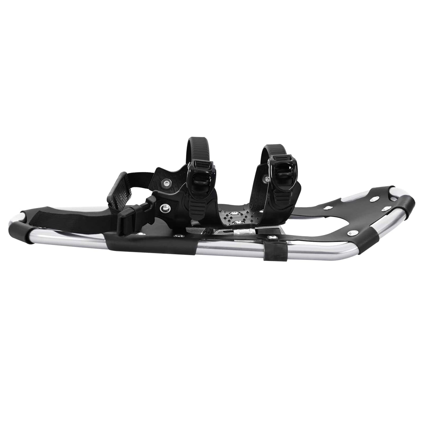 3 in 1 Schneeschuhe mit Wanderstöcken Silber und Schwarz