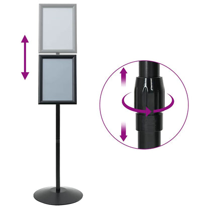 Podest-Posterständer Silber A4 PVC und Stahl