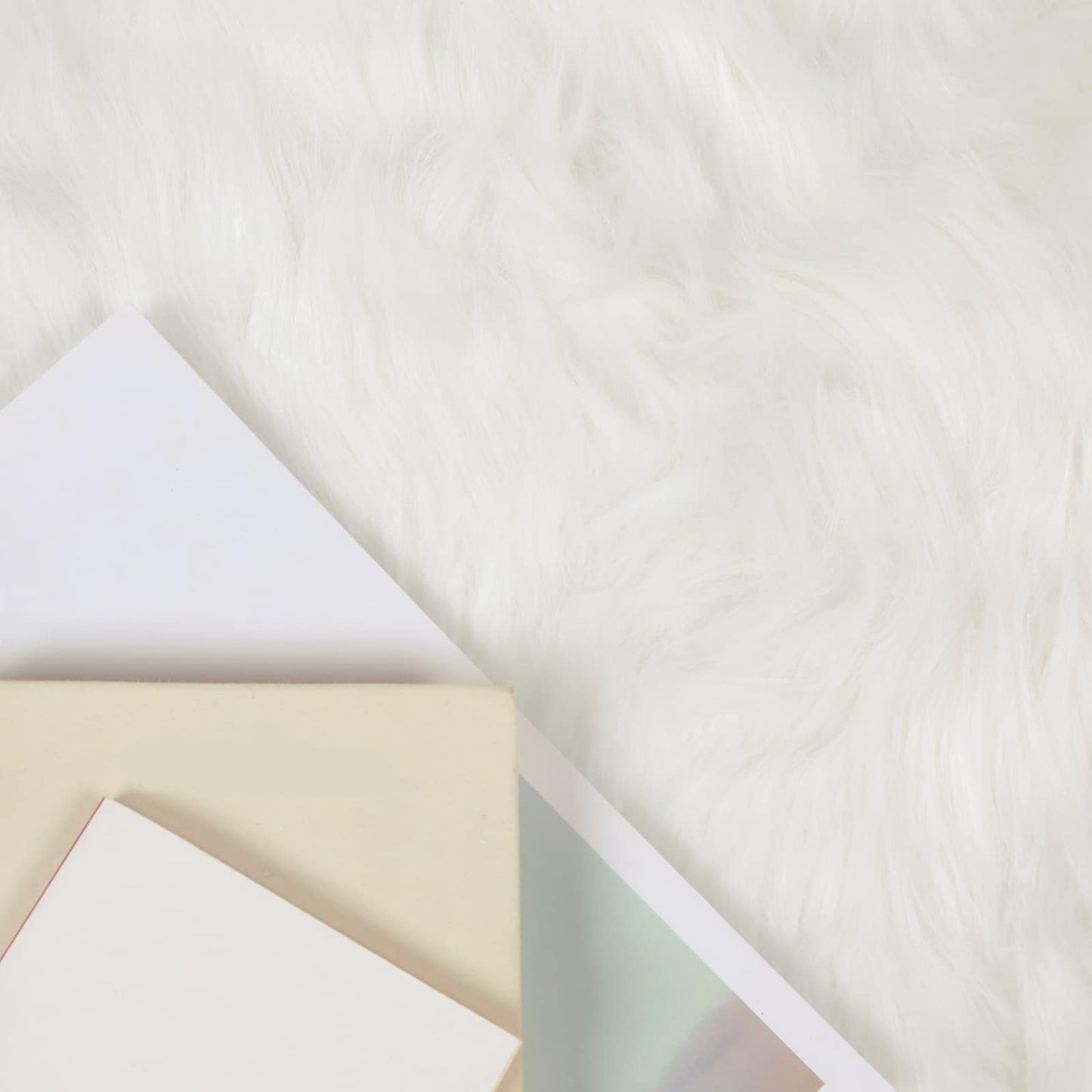 Kunstschaffell Teppich Tafalla Weiß 200 x 200 cm Polyester