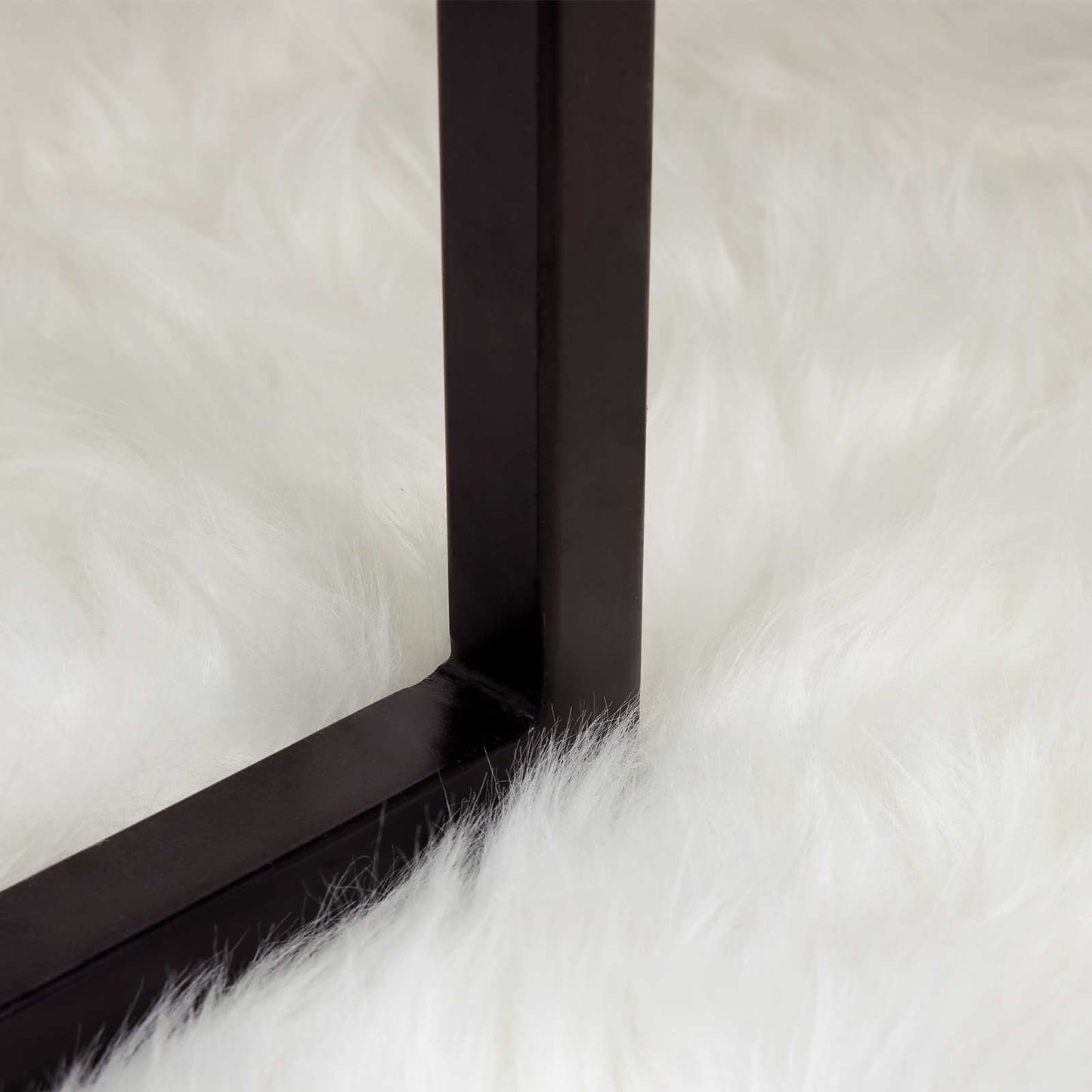 Kunstschaffell Teppich Tafalla Weiß 50 x 80 cm Polyester