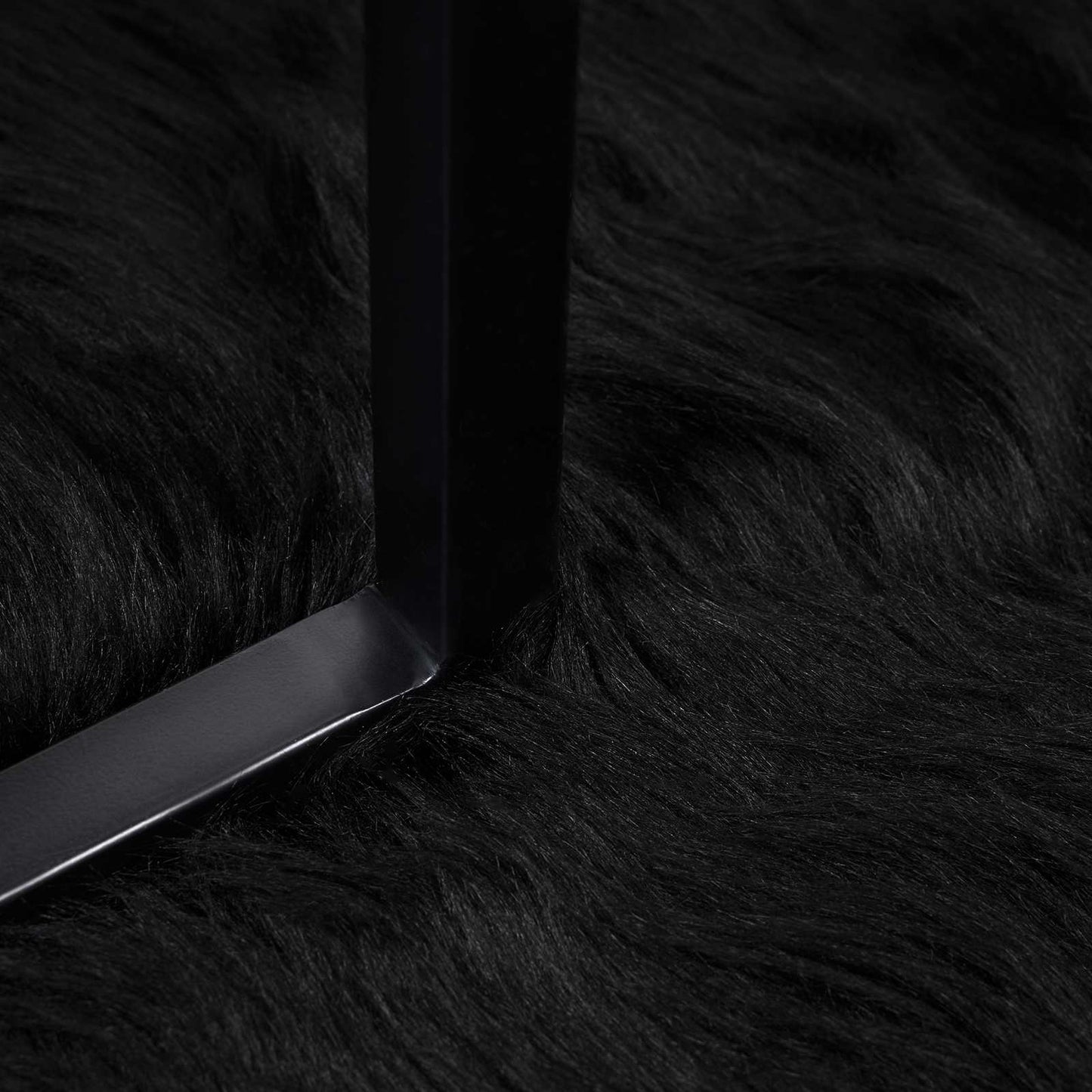 Kunstschaffell Teppich Tafalla Schwarz 240 x 340 cm Polyester