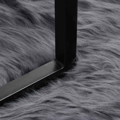 Kunstschaffell Teppich Tafalla Anthrazit 100 x 200 cm Polyester