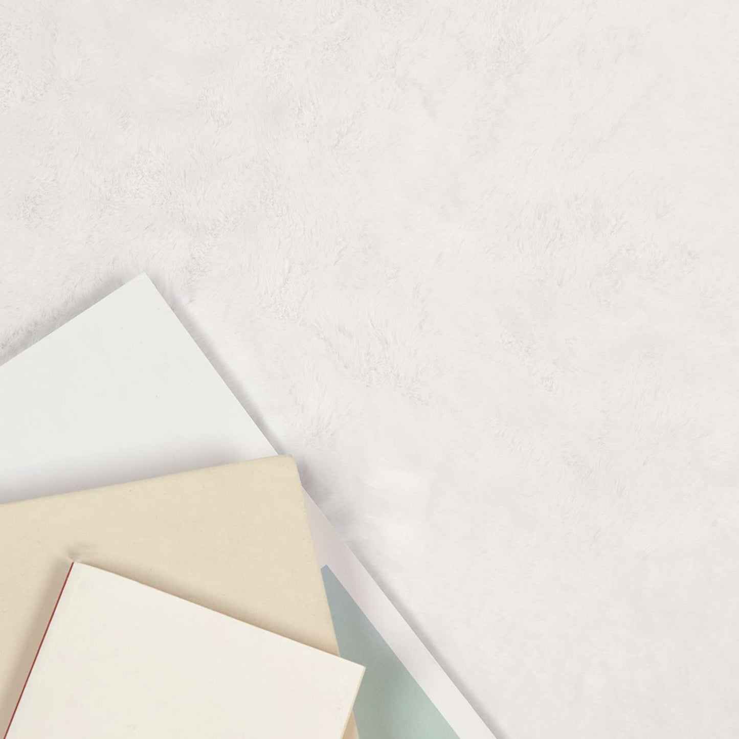 Rutschfester Kunstfellteppich Olite Weiß 120 x 170 cm Polyester