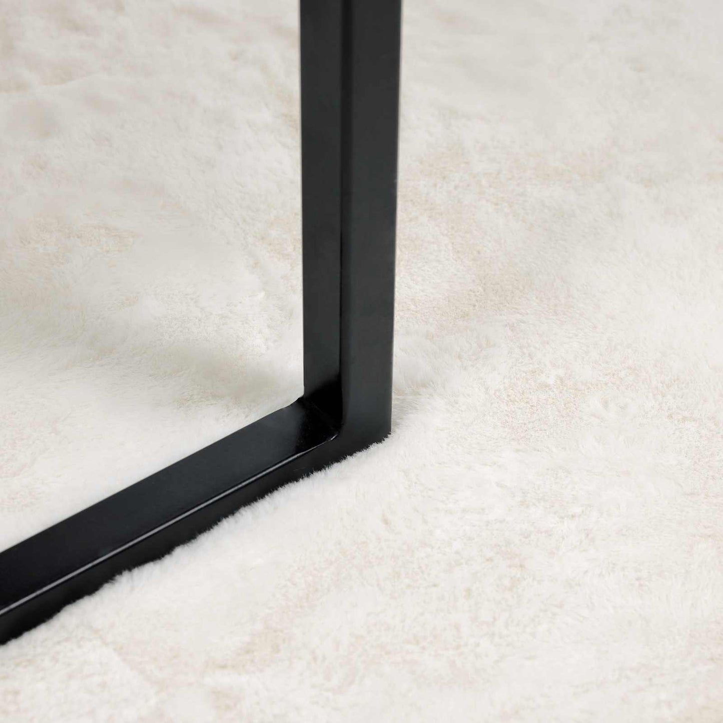 Rutschfester Kunstfellteppich Olite Creme 200 x 200 cm