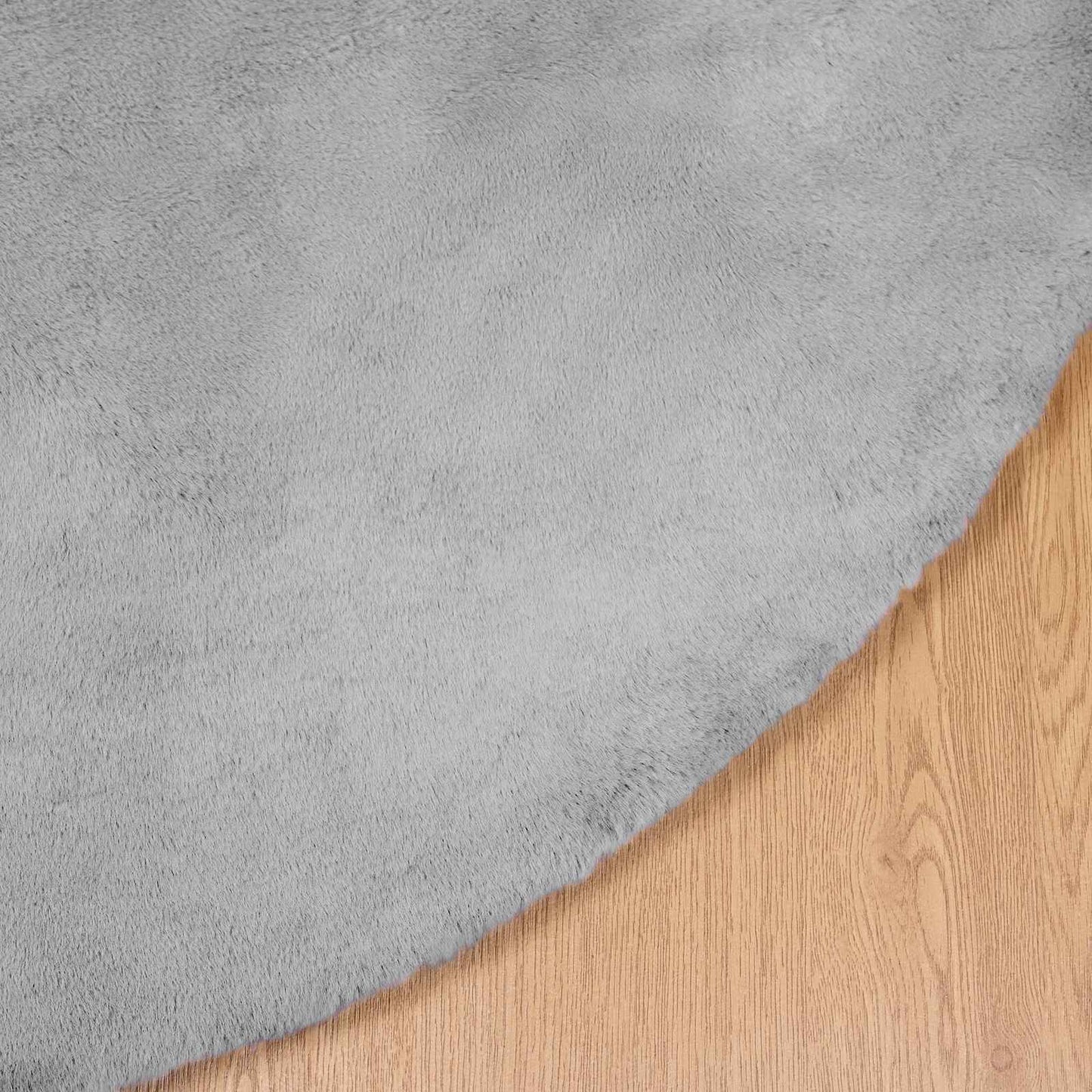 Rutschfester Kunstfellteppich Olite Grau Ø 80 cm Polyester