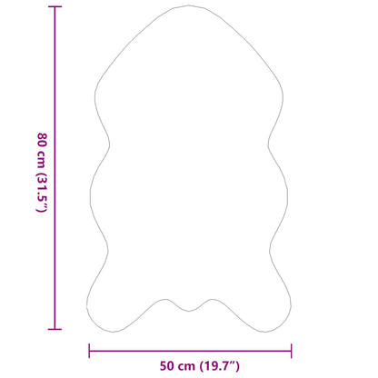 Rutschfester Kunstfellteppich Olite Grau 50 x 80 cm Polyester