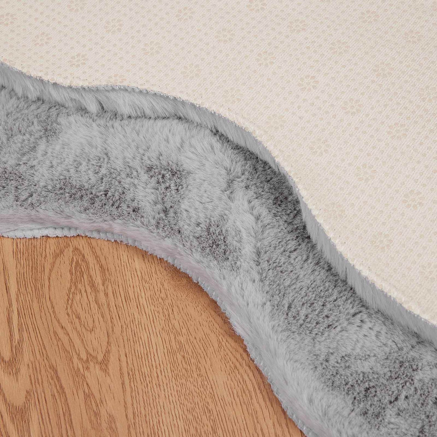 Rutschfester Kunstfellteppich Olite Grau 60 x 90 cm Polyester