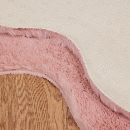 Rutschfester Kunstfellteppich Olite Rosa 80 x 120 cm Polyester