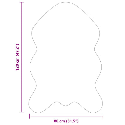 Rutschfester Kunstfellteppich Olite Taupe 80 x 120 cm Polyester