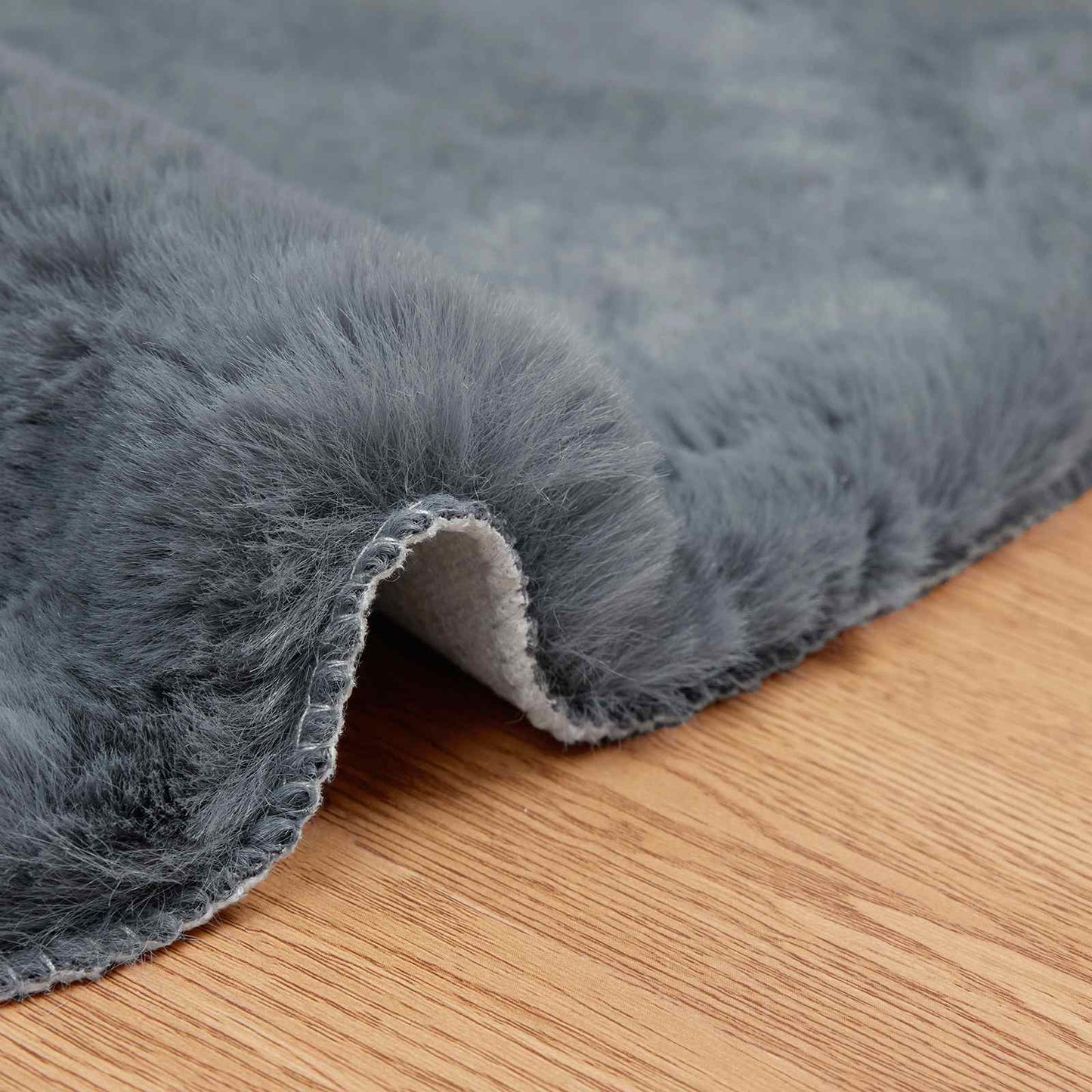 Rutschfester Kunstfellteppich Olite Anthrazit 60 x 90 cm