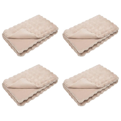 Rutschfeste Kunstfell Decke Olite 4 pcs Beige 240 x 270 cm