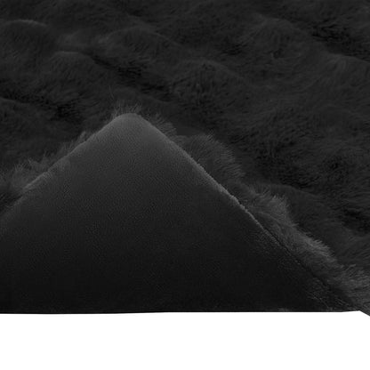 Rutschfeste Kunstfell Decke Olite Schwarz 130 x 150 cm