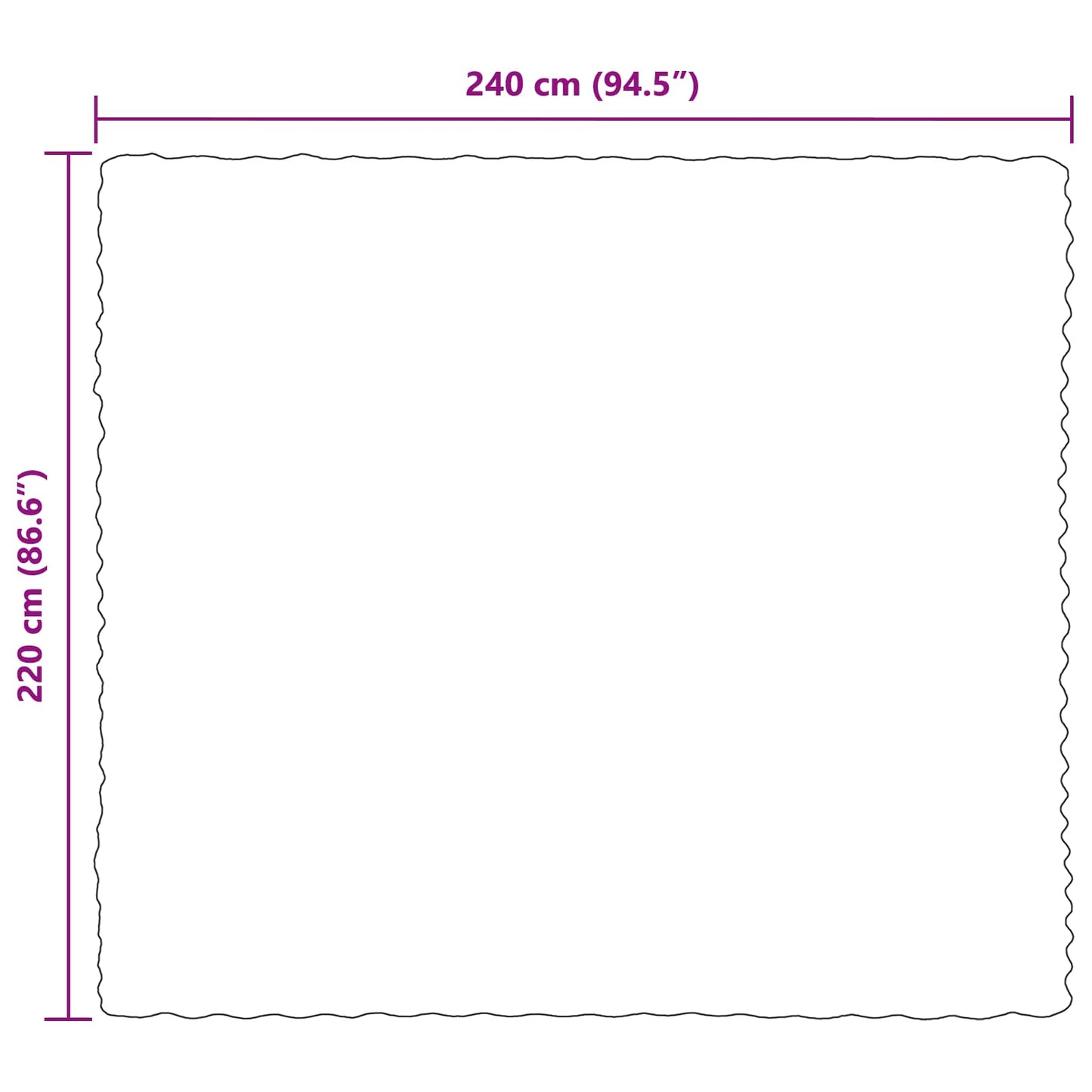 Rutschfeste Kunstfell Decke Olite 4 pcs Schwarz 220 x 240 cm