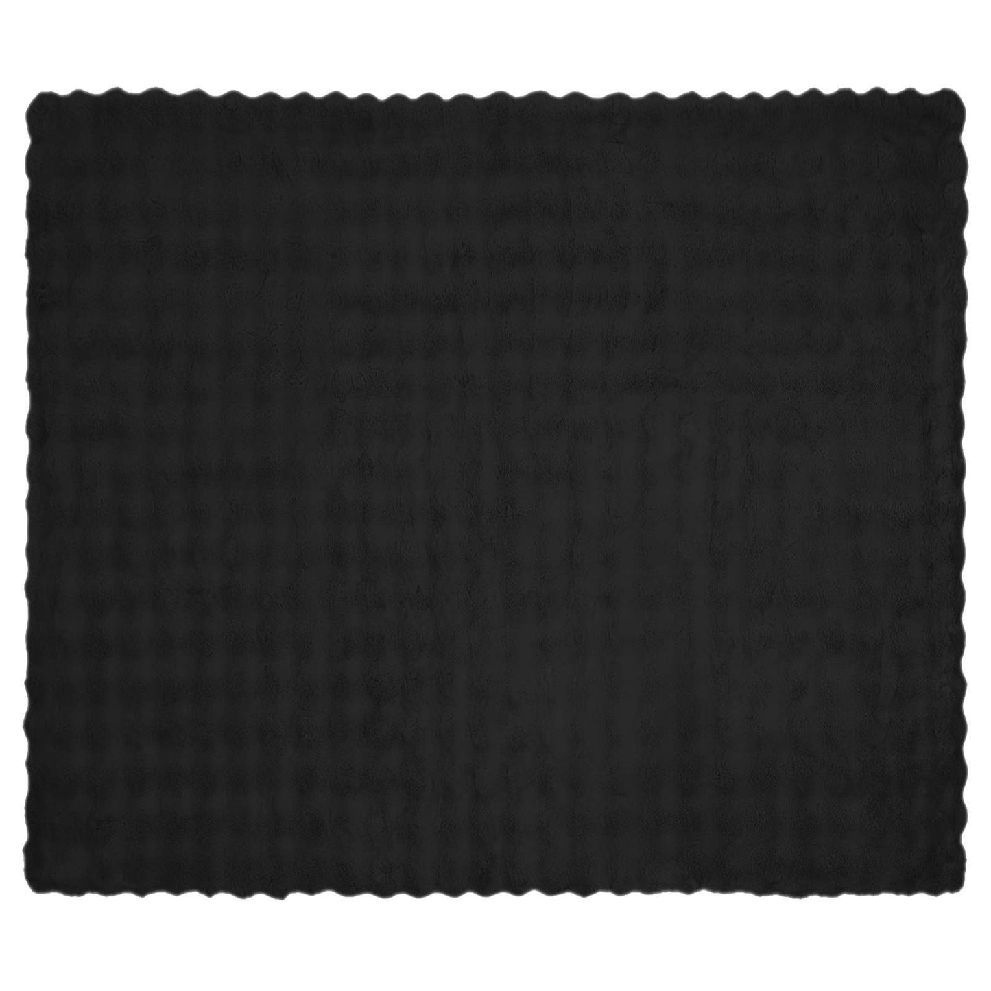 Rutschfeste Kunstfell Decke Olite 4 pcs Schwarz 220 x 240 cm
